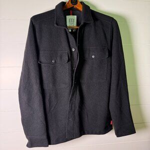 Topo Design Wool Blend Heavyweight Shirt Jacket Black Size Large